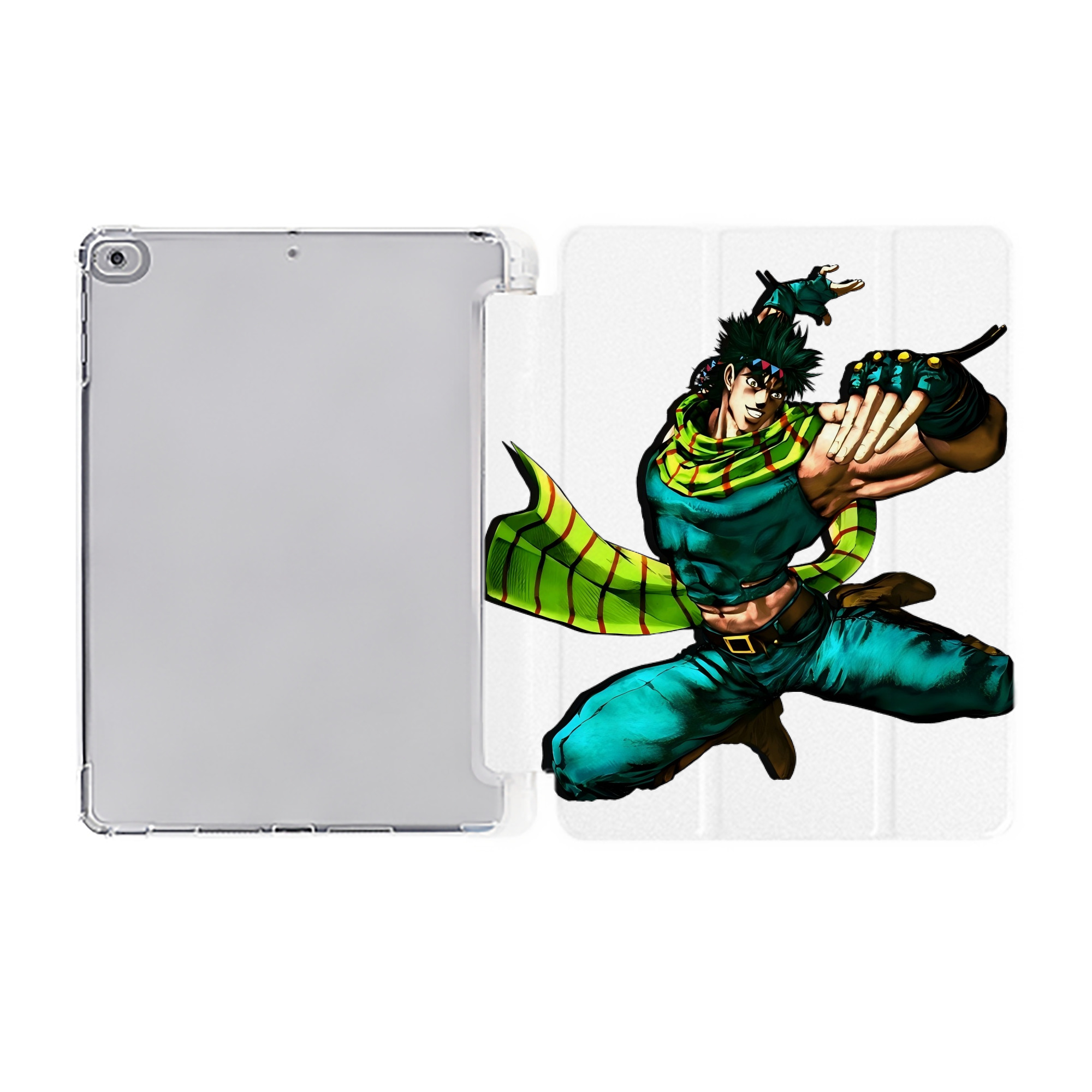 （画像用） ジョジョの奇妙な冒険 ジョセフ?ジョースター JoJo's Bizarre Adventure Joseph Joestar IPad ケース ペン収納付き 三つ折りスタンド PUレザー×シリコン 対応機種9.5/10.5/10.9インチ